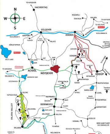 mapa de cappadocia
